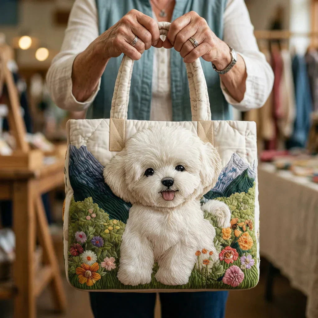 Handmade Bag - White Dog