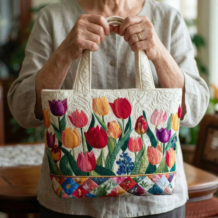Camille | Tulips Inspired Handmade Quilted Bag