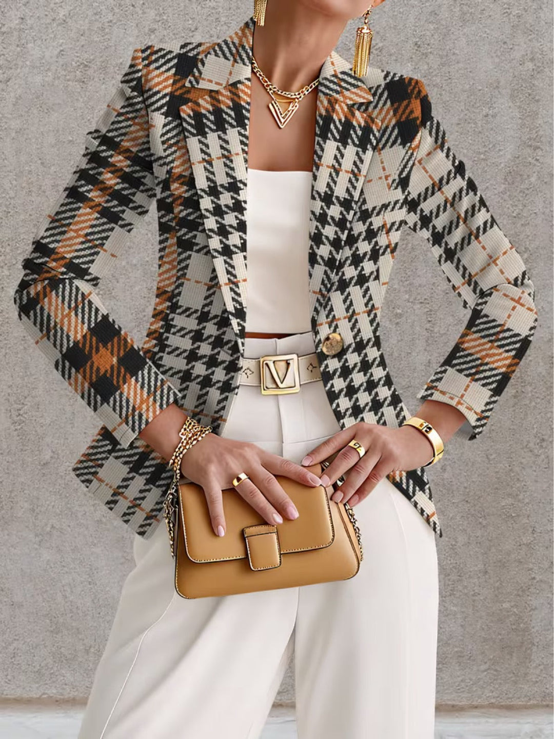 Rhianna | Houndstooth Tailored Blazer