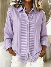 Magdalene | Striped Button-Front Blouse