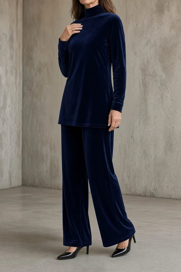 Urbana | Velvet Turtleneck Pant Set