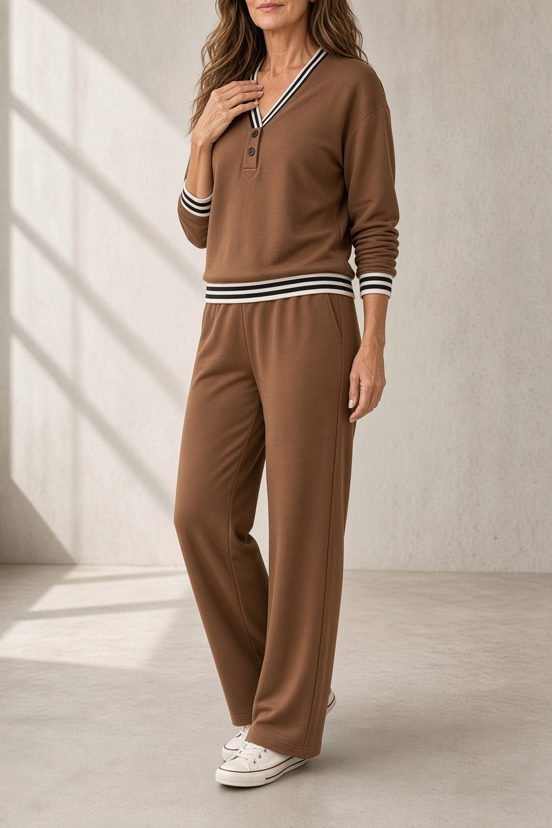 Monique | V-Neck Wide-Leg Set