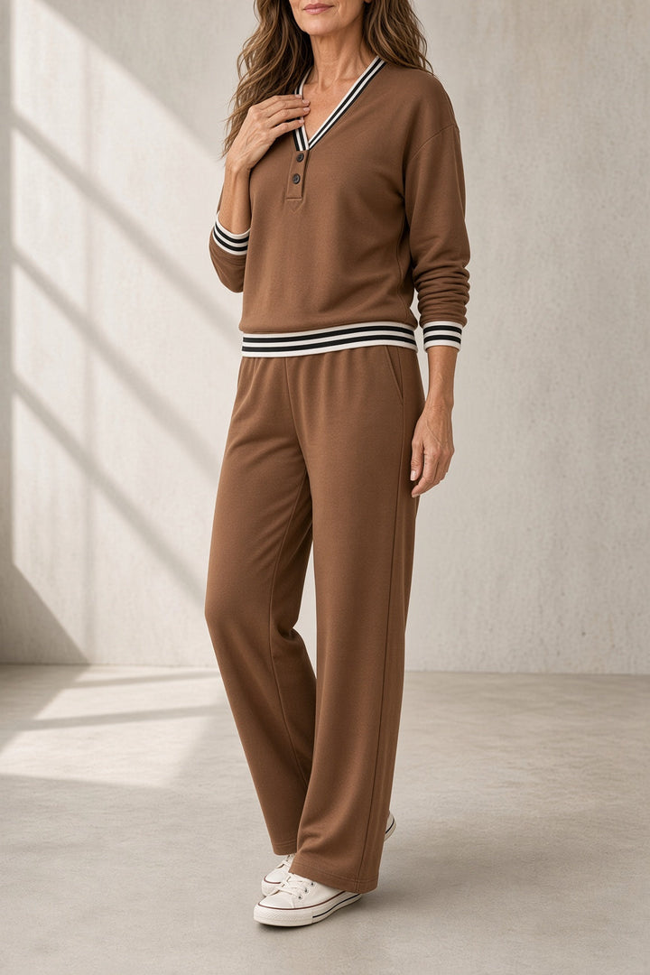 Monique | V-Neck Wide-Leg Set