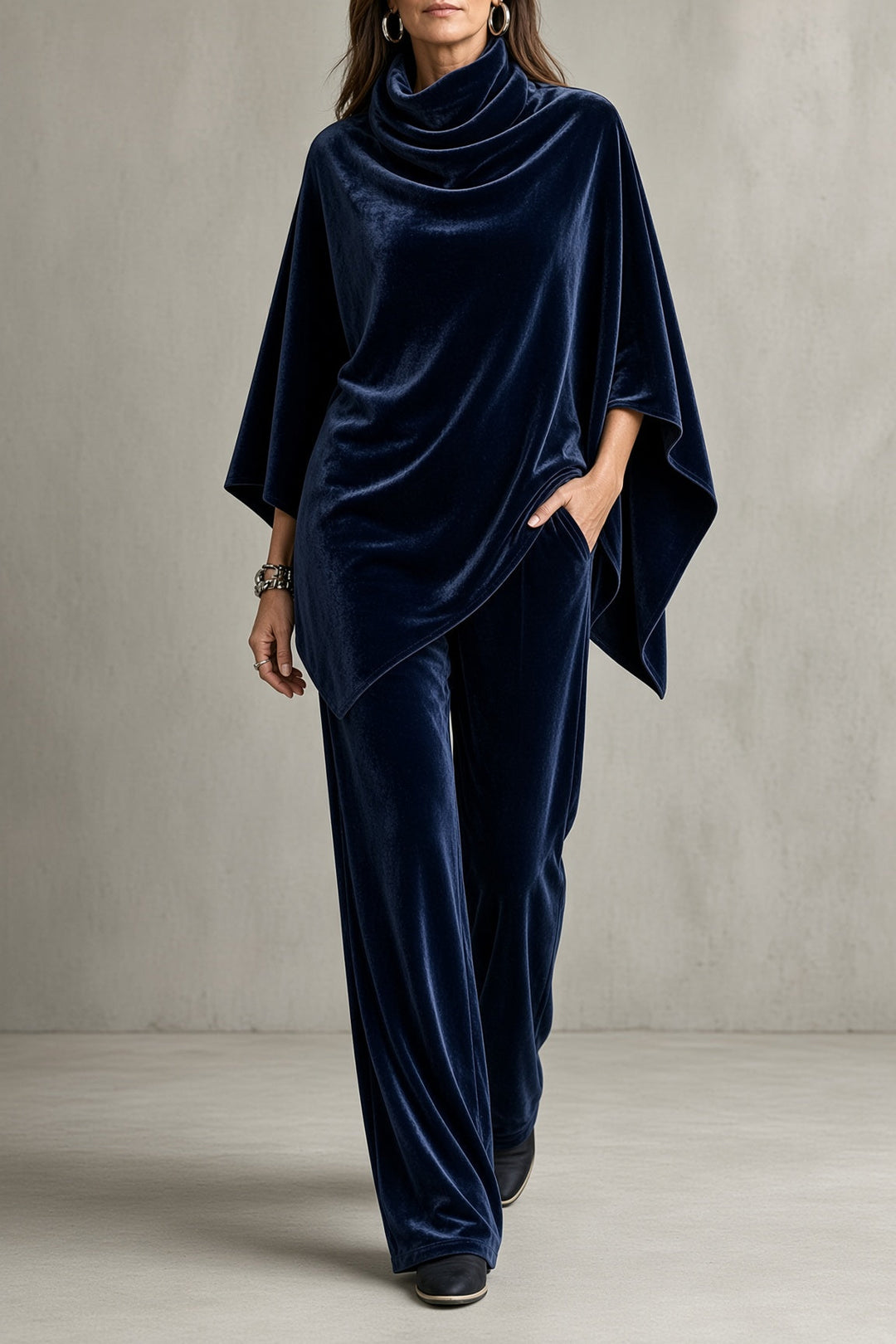 Irma | Velvet Poncho Pants Set