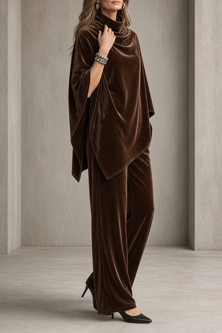 Irma | Velvet Poncho Pants Set