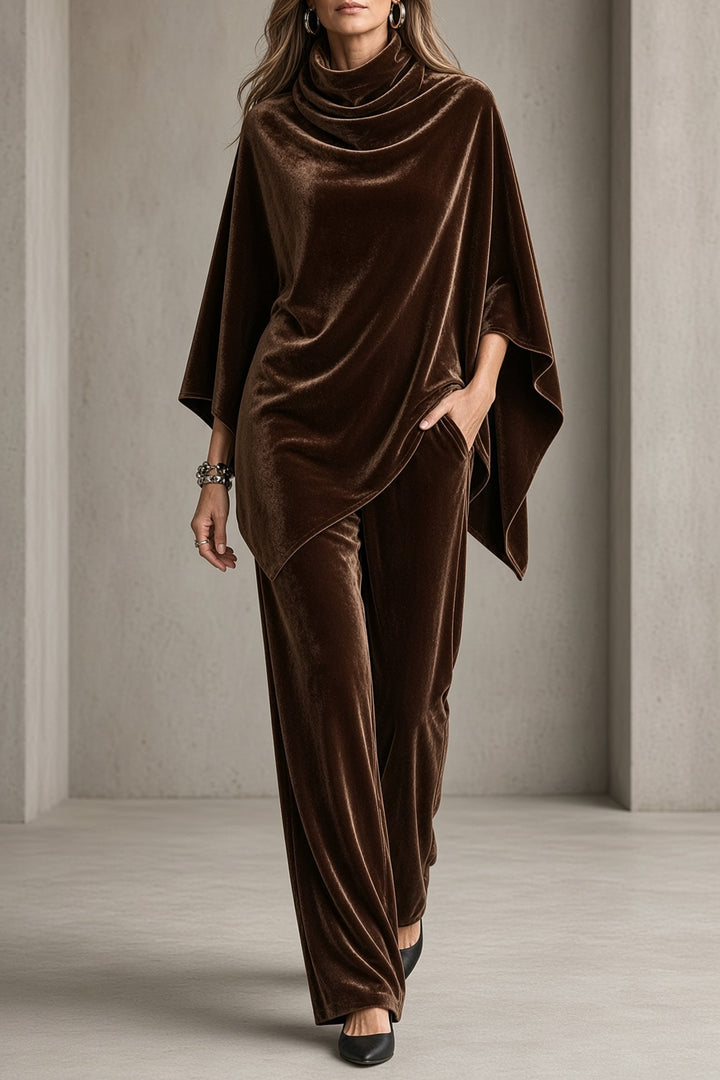 Lilith | Velvet Poncho Pants Set