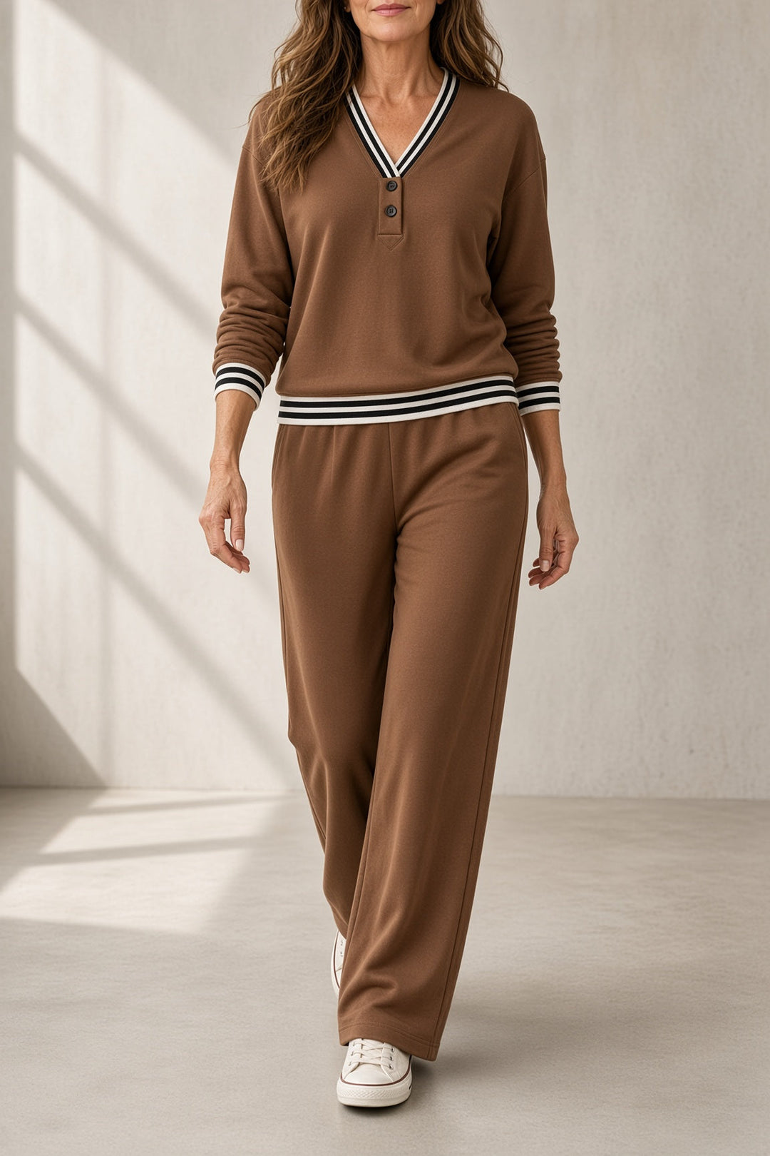 Monique | V-Neck Wide-Leg Set