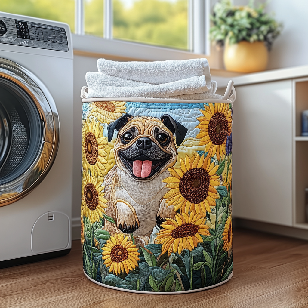 Amanda | Happy Pug Laundry Basket