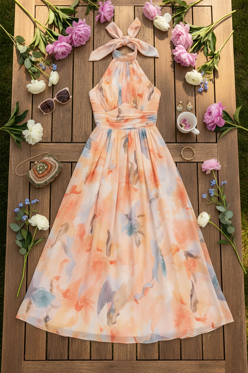 Claire | Elegant Halter Neck Dress