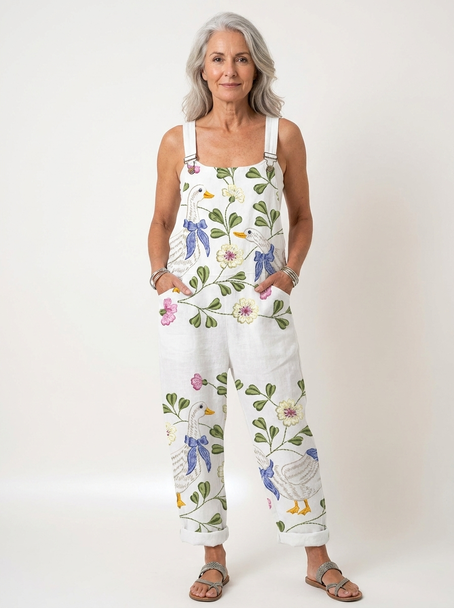 Rachel | Comfortable Printed Overalls