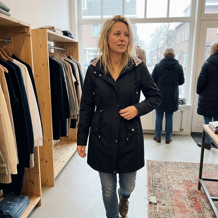 Michaela | Waterproof Detachable-Hood Rain Coat