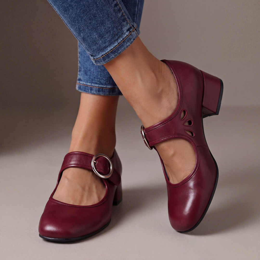 Tobi | Retro Round-Buckle Mary Janes