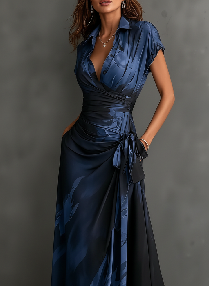 Ulrica | Abstract Print Midi Wrap Dress
