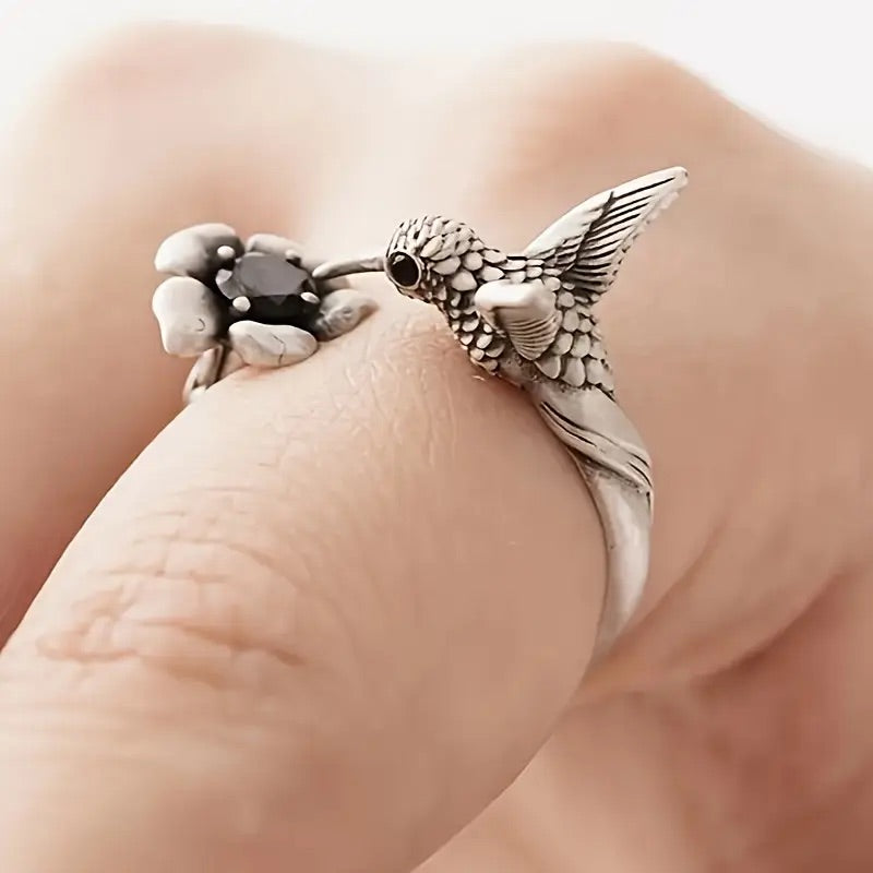 Tina | Adjustable Hummingbird Ring