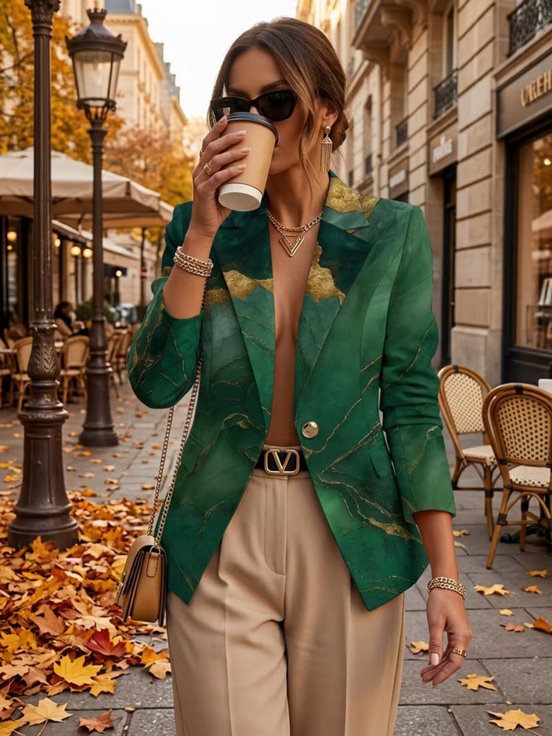 Esmera | Emerald Marble Blazer