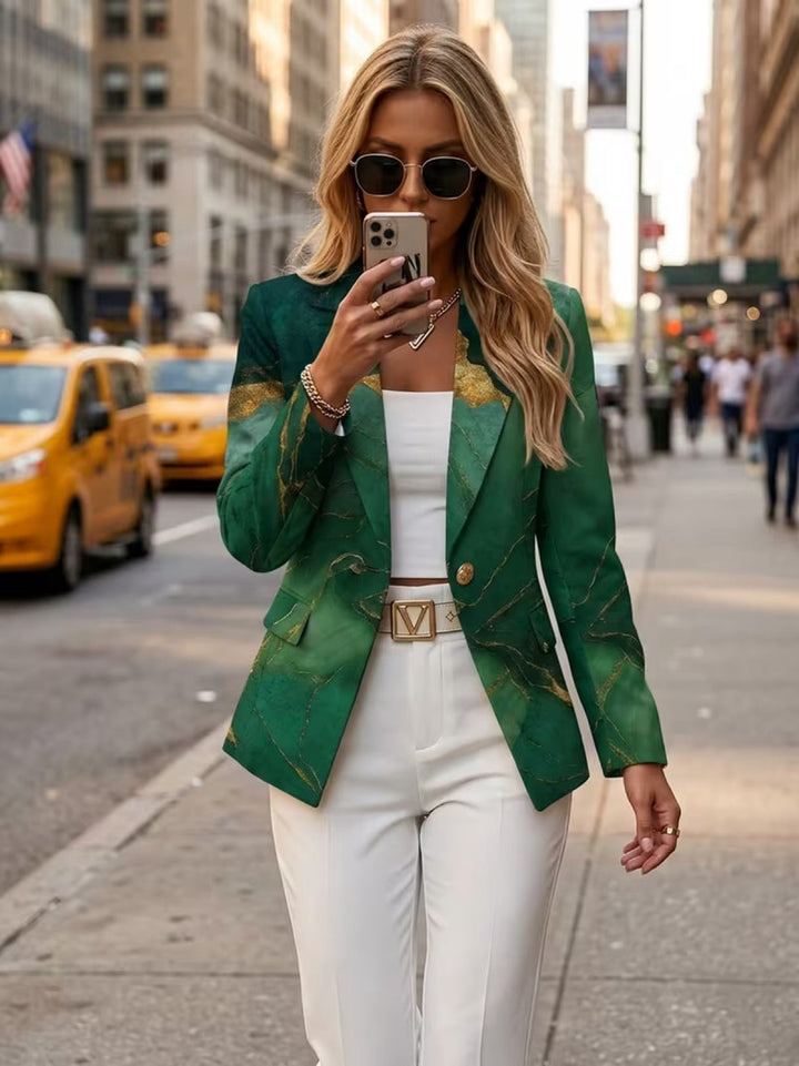 Esmera | Emerald Marble Blazer