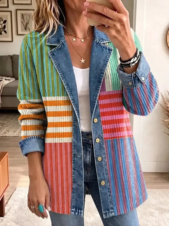 Zadie | Retro Geometric Pattern Jacket