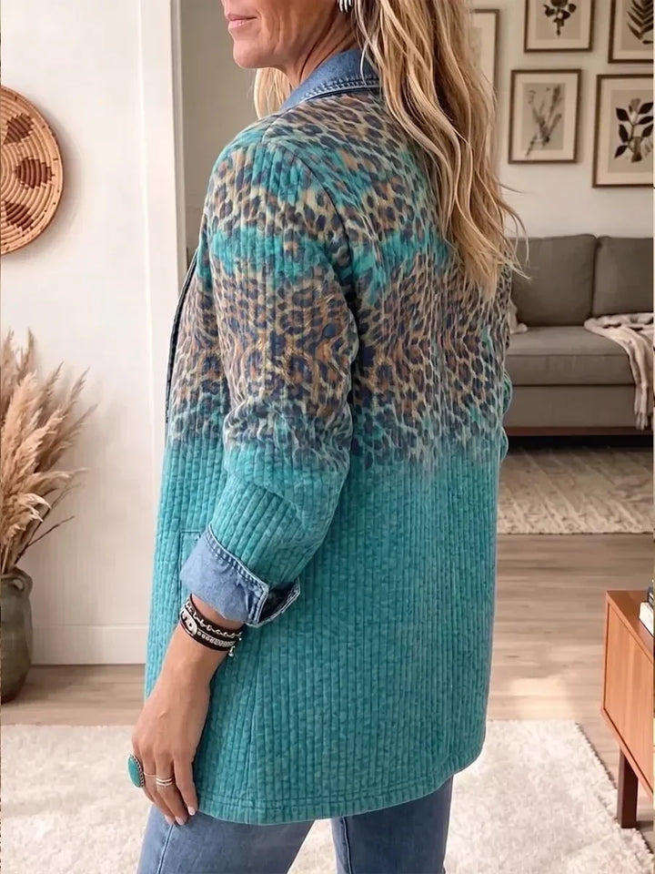 India | Vintage Leopard Denim Jacket