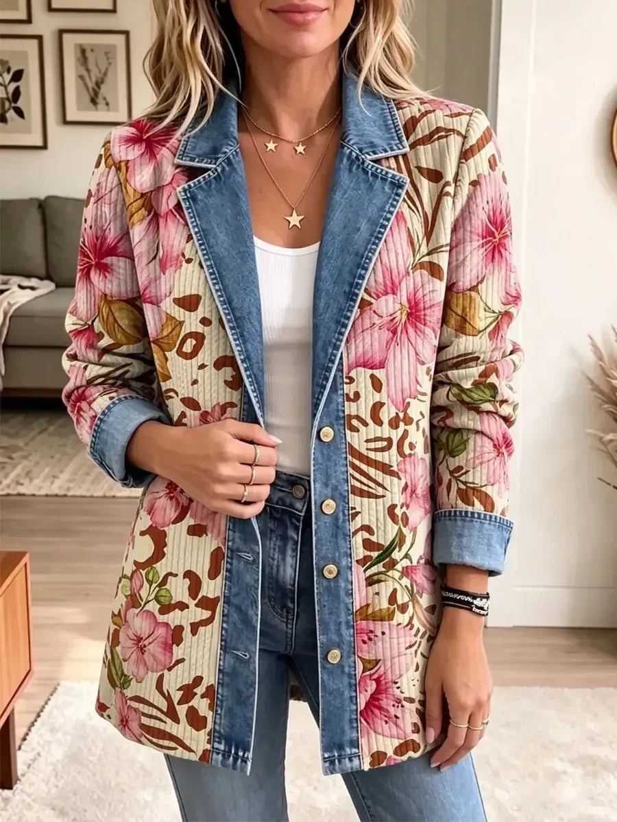 Fortuna | Retro Floral Leopard Jacket