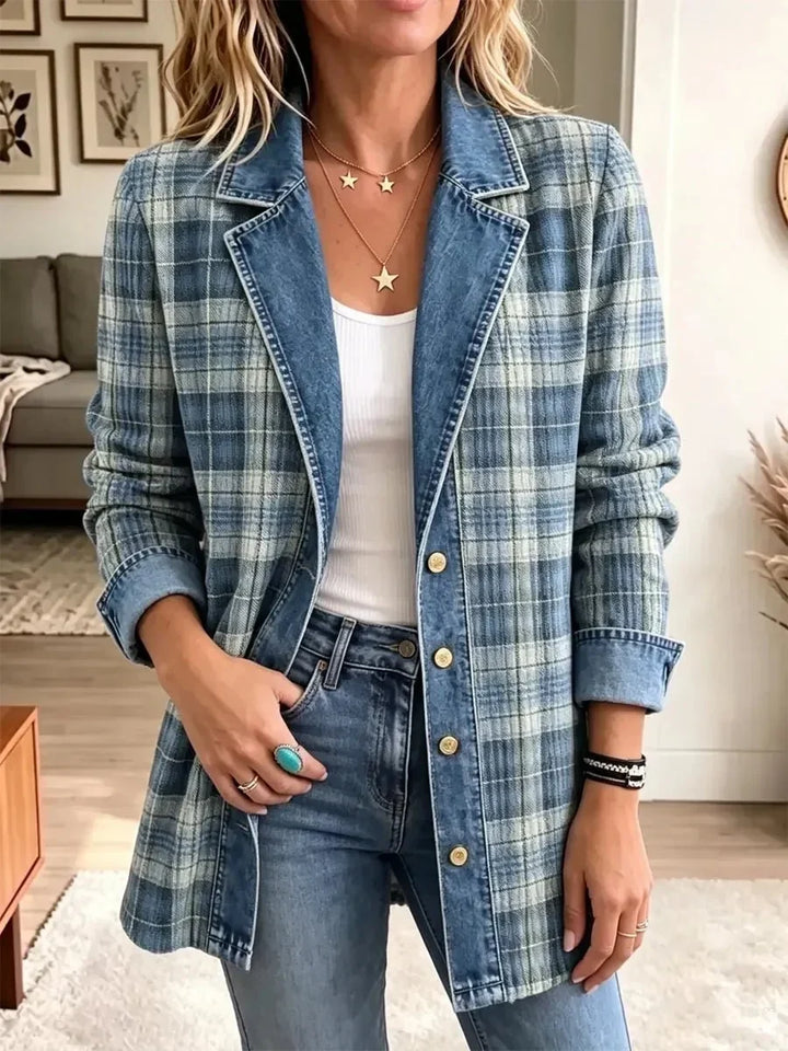 Jordyn | Retro Pattern Denim Jacket