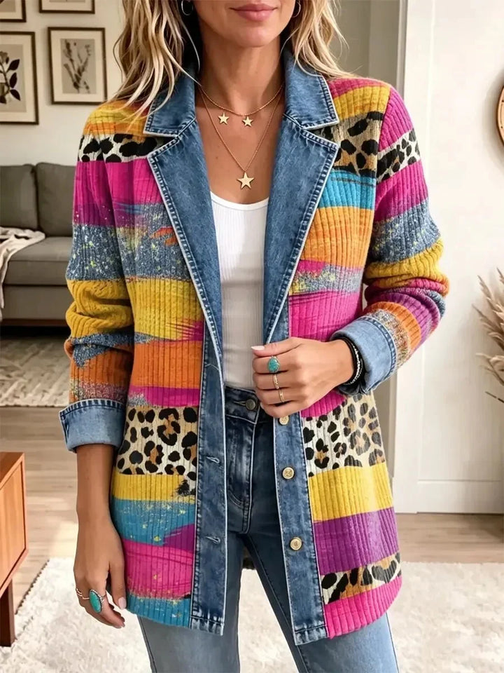 Persephone | Retro Leopard Denim Jacket