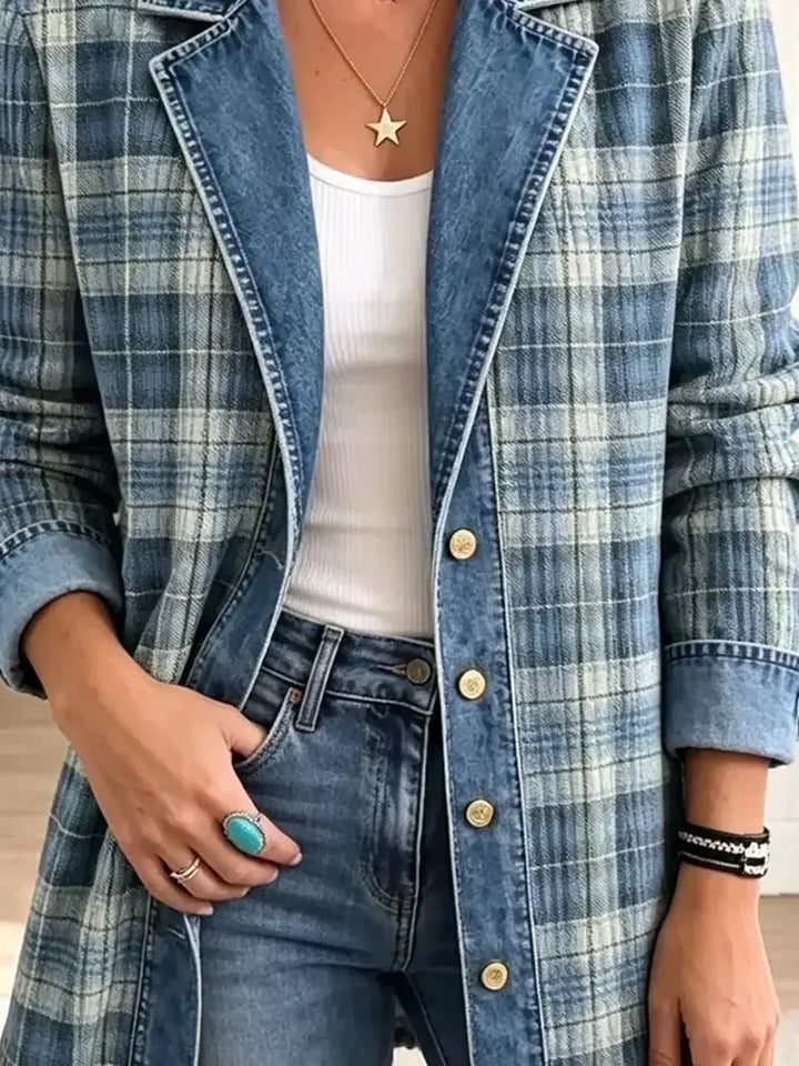 Jordyn | Retro Pattern Denim Jacket