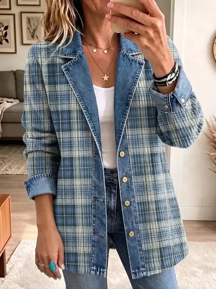 Jordyn | Retro Pattern Denim Jacket