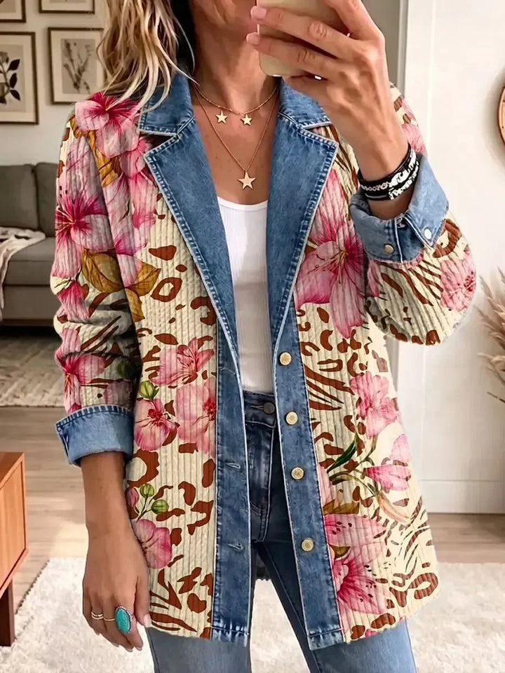 Fortuna | Retro Floral Leopard Jacket