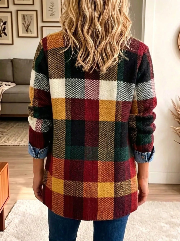 Annelise | Autumn Color Block Plaid Jacket