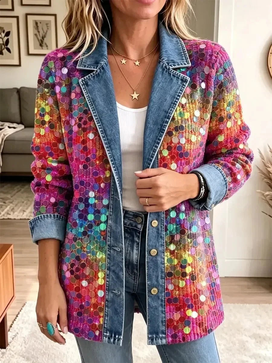 Darcey | Retro Shiny Sequins Jacket
