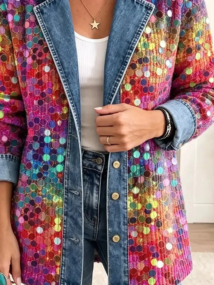 Darcey | Retro Shiny Sequins Jacket