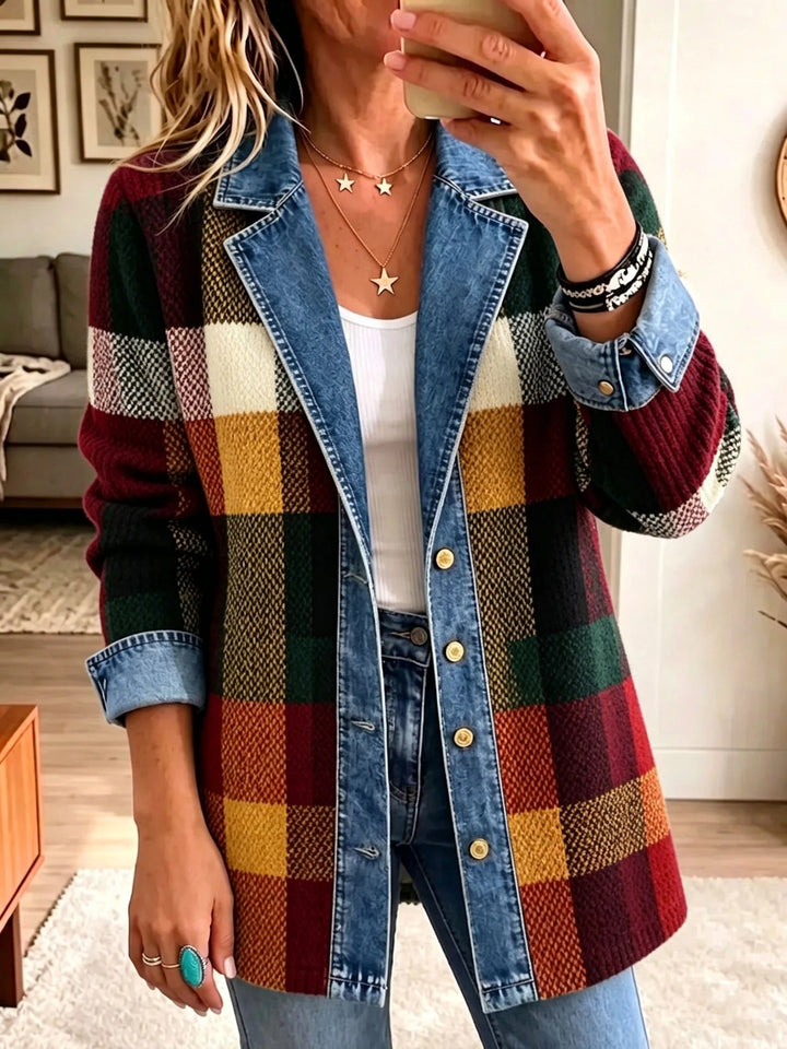 Annelise | Autumn Color Block Plaid Jacket