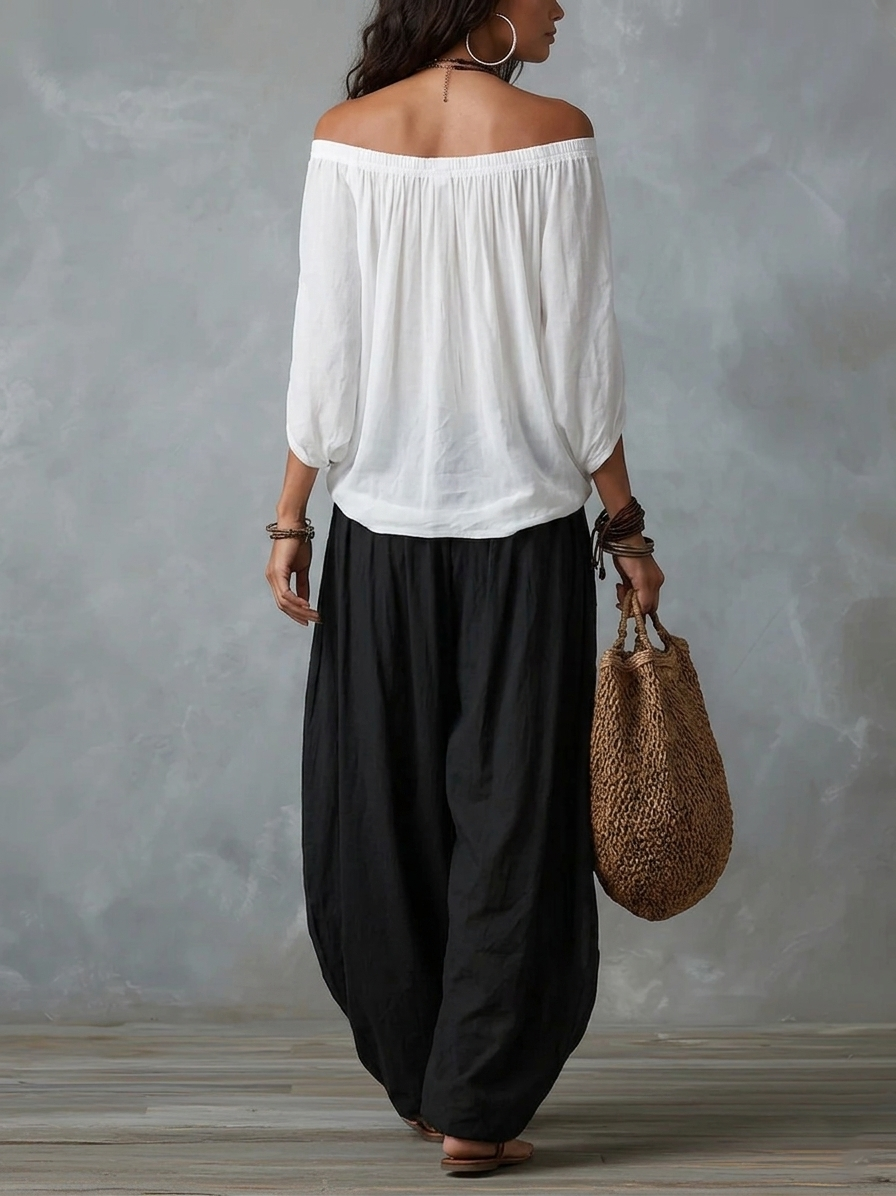 Zvezdana | Off-Shoulder Linen Set