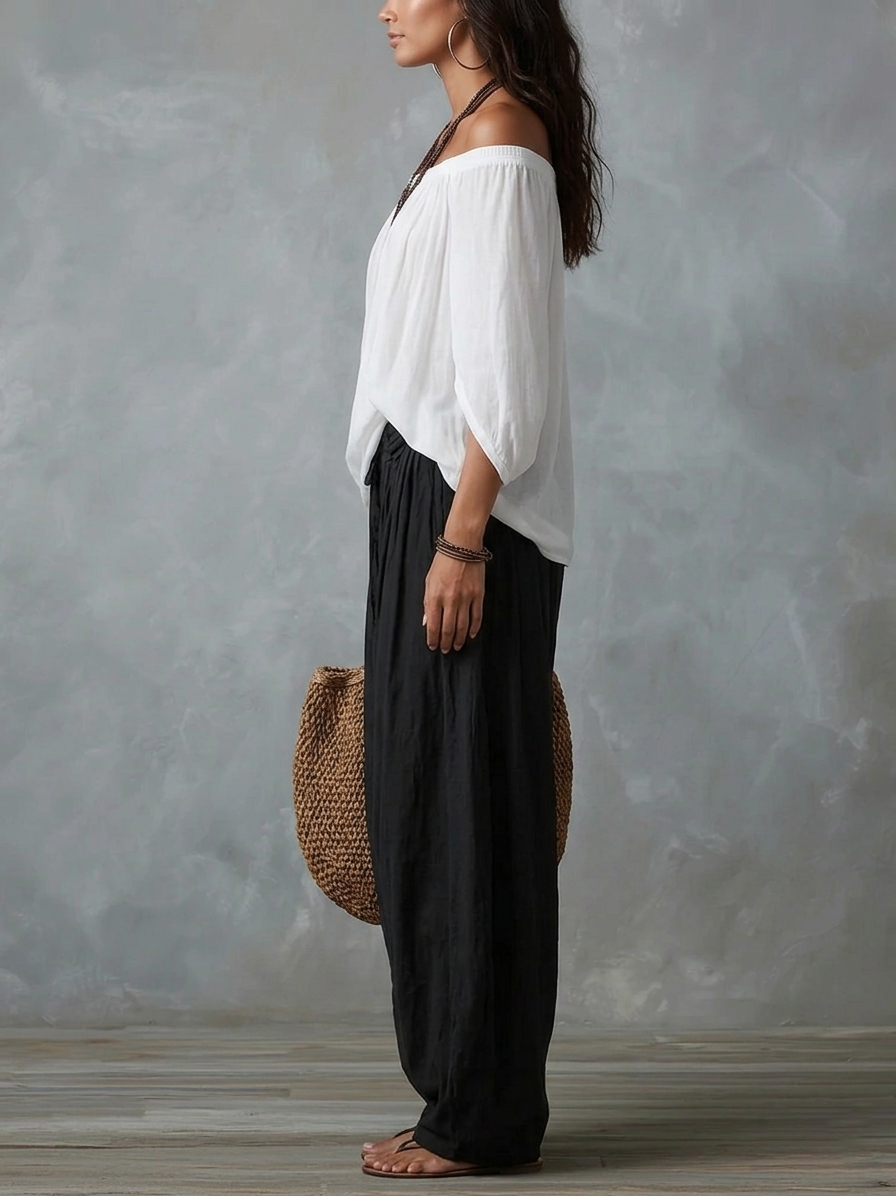 Zvezdana | Off-Shoulder Linen Set