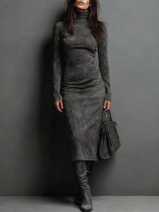 Mildred | Elegant Suede Maxi Dress