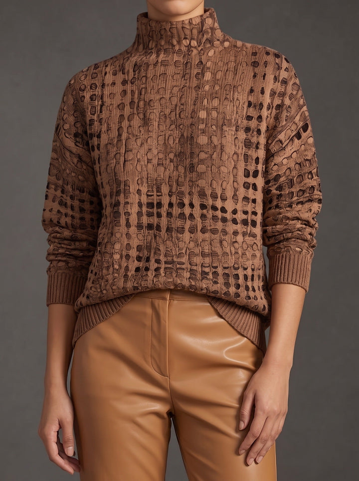 Kinsley | Textured Lattice Turtleneck