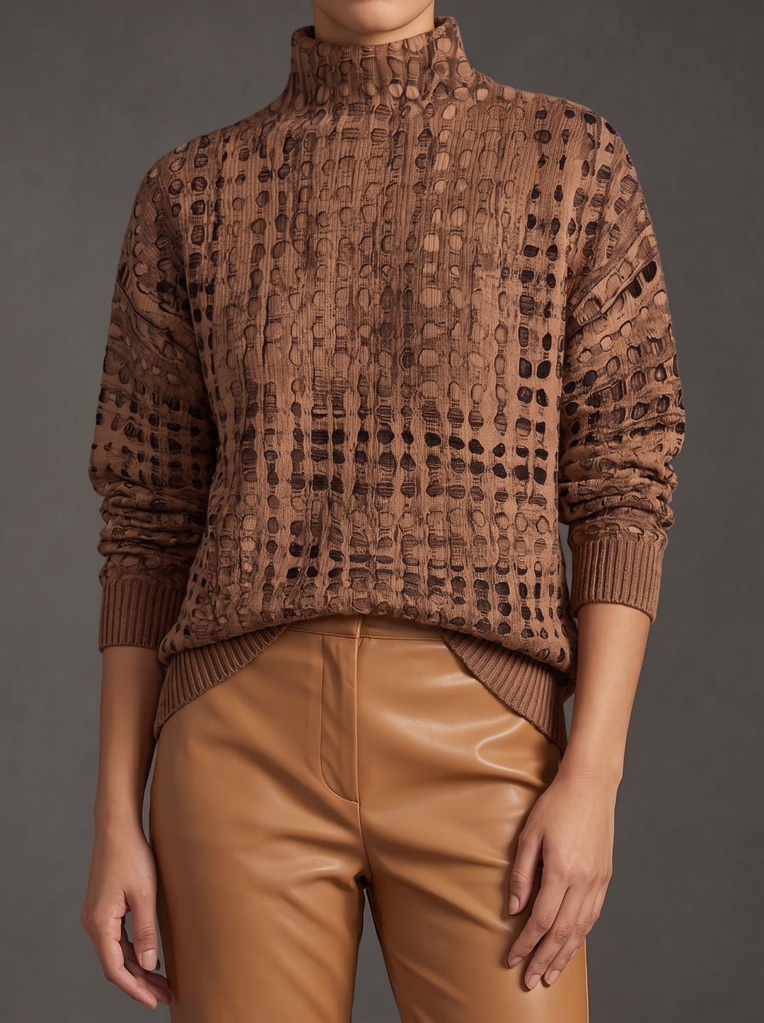 Kinsley | Textured Lattice Turtleneck