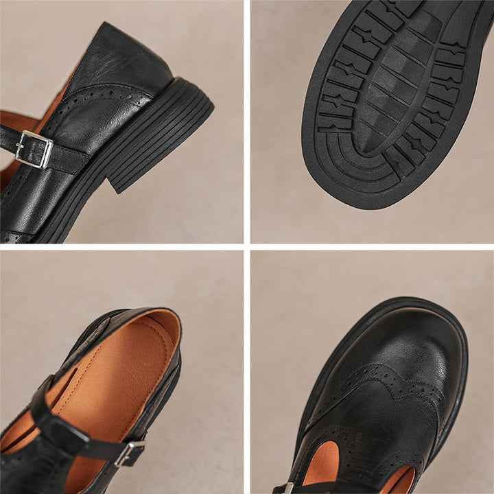 Velda | Elegant Leather Look Mary Jane Shoes