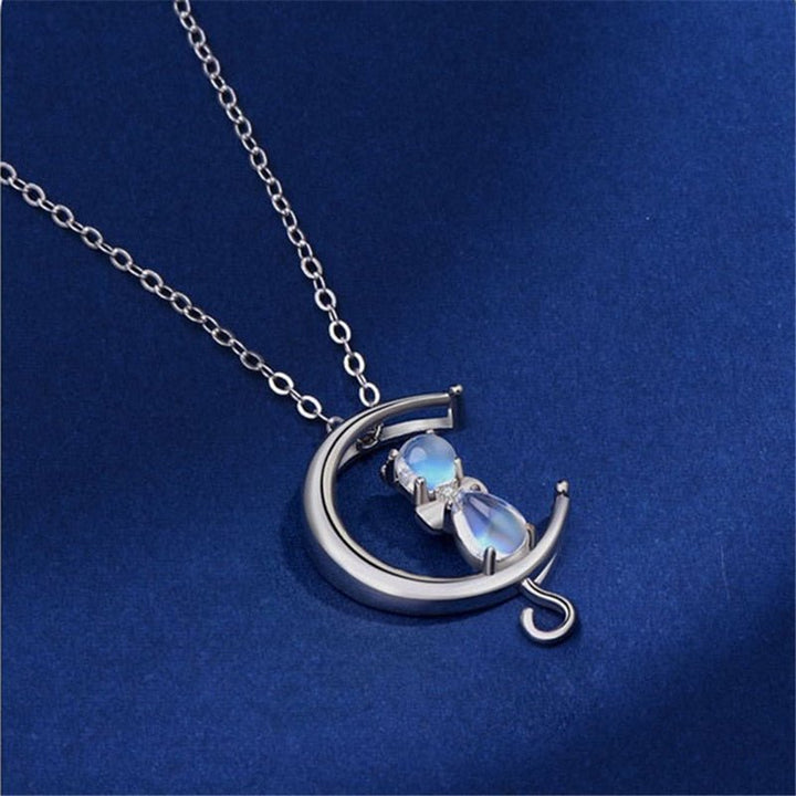 Ulka | Moonstone Cat Necklace