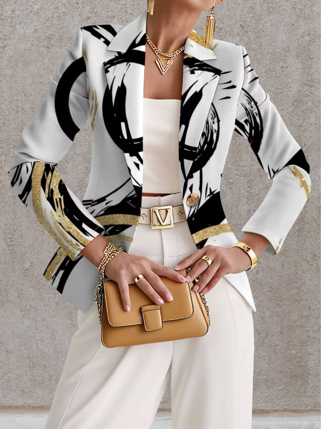 Cecelia | Abstract Brushstroke Blazer