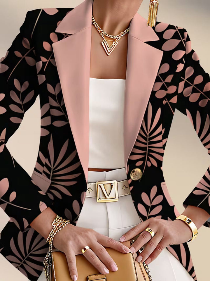 Odara | Pink Leaf Blazer