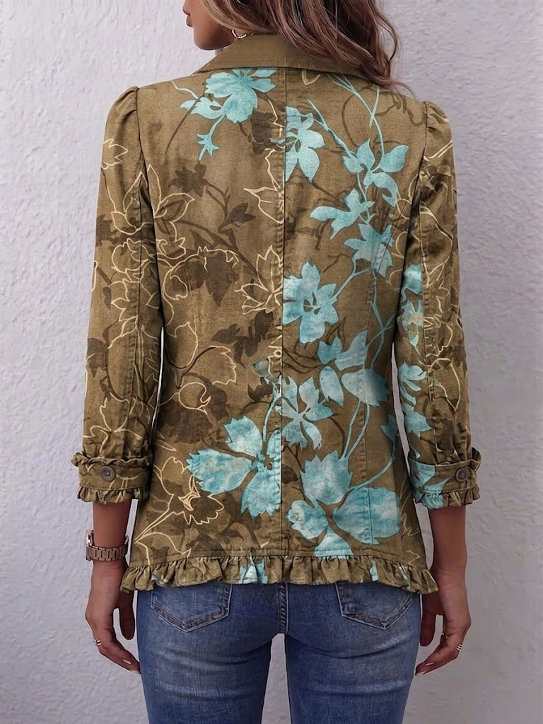Kendra | Boho Floral Ruffle Jacket