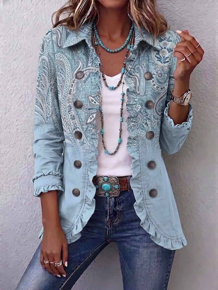 Esmera | Vintage Paisley Ruffled Jacket