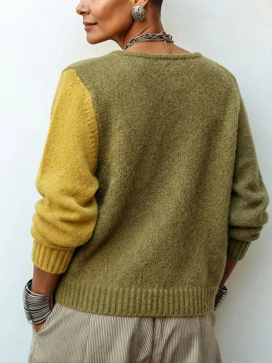 Zulu | Asymmetric Color-block Knit Sweater
