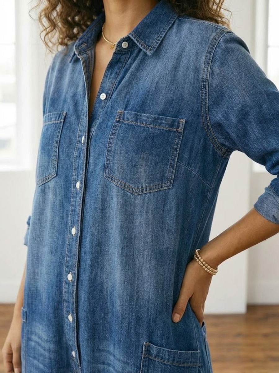 Harper | Relaxed Wide-Leg Denim Jumpsuit