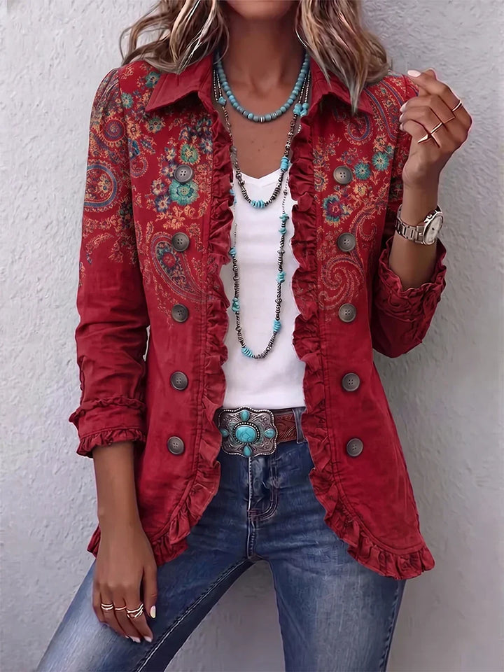 Estella | Bohemian Paisley Ruffle Jacket