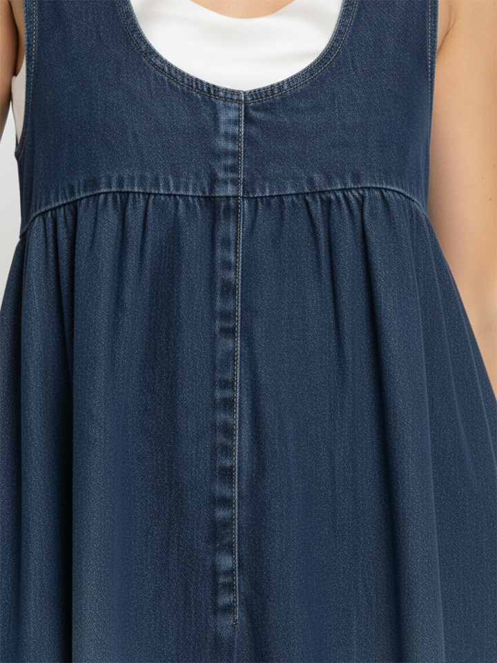 Avery | Relaxed Sleeveless Denim Maxi Dress