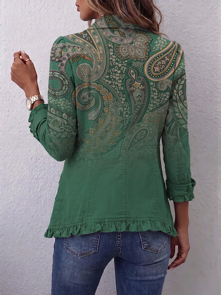Tatiana | Bohemian Paisley Ruffled Jacket