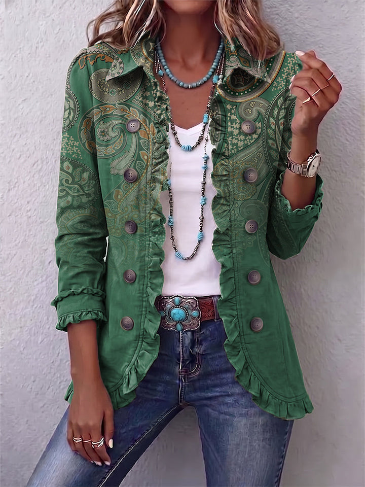 Estella | Bohemian Paisley Ruffle Jacket