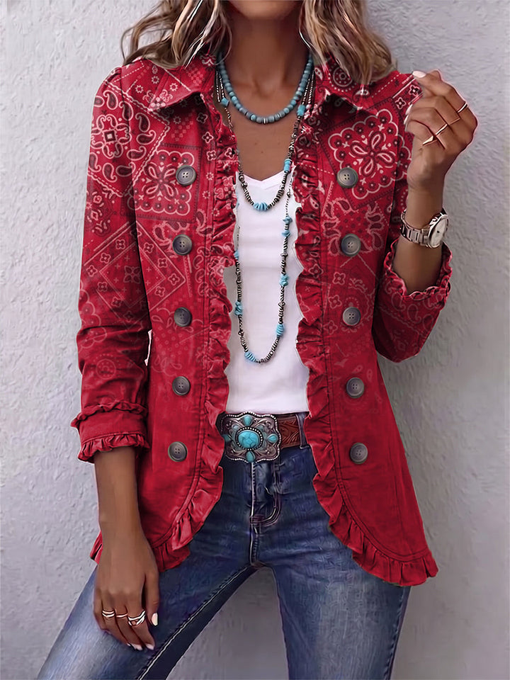 Corista | Bohemian Paisley Ruffled Jacket